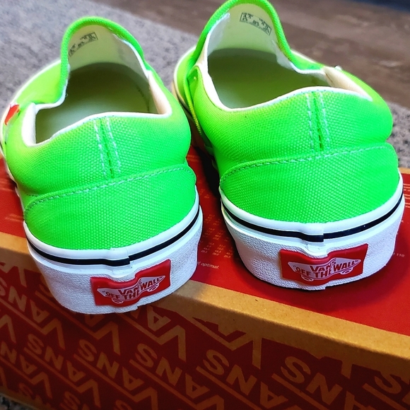 Neon Green Vans Slip-On Shoes - Picture 5 of 7